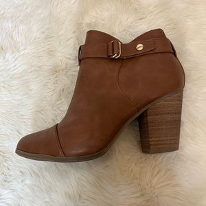 Cognac Lauren Conrad Heeled Booties